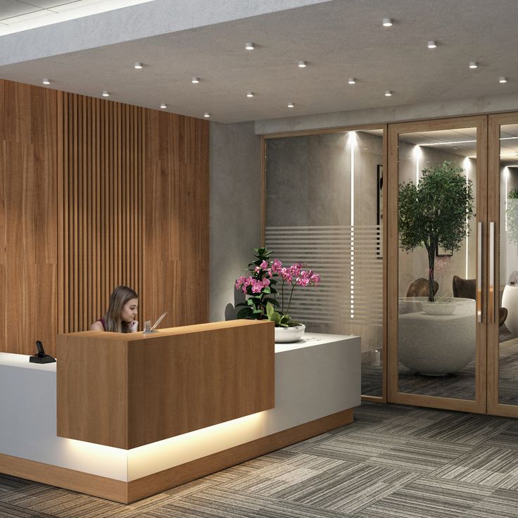 Reception Area for small office interior by interior designer
